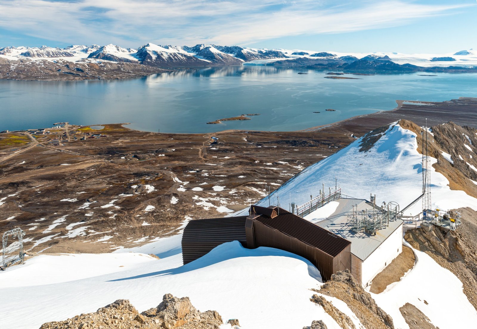 The Zeppelin Observatory on the mountain above Kongsfjorden